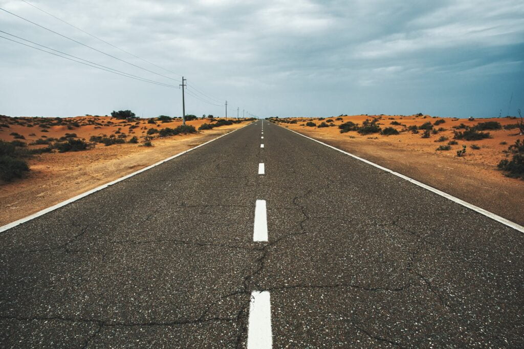 gray concrete road